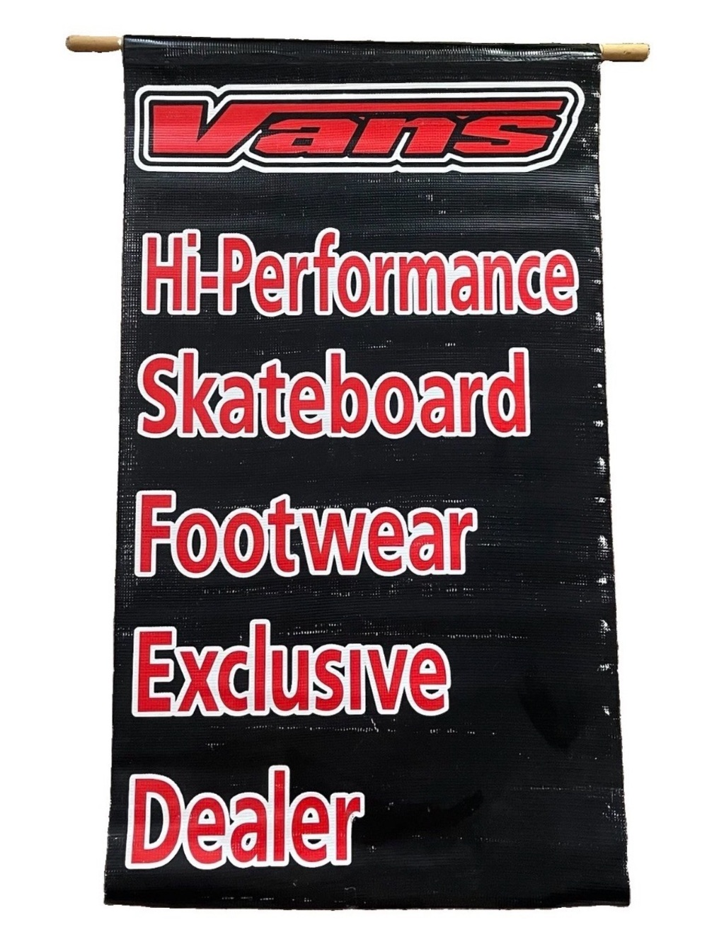 Vintage VANS Dealer Banner Shop Sign Red Skateboard Shoe 90s Promo